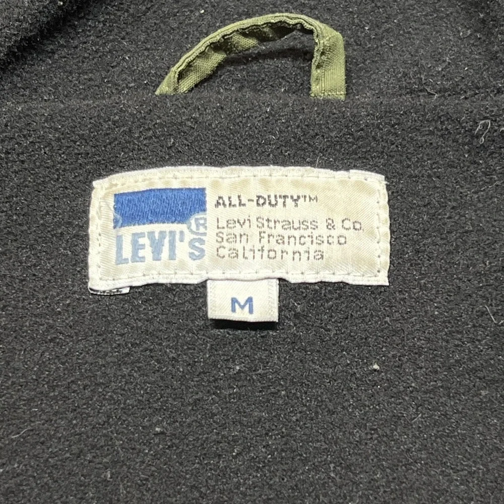 Vintage Levi's All-Duty Jacket Mens M Green Canvas Hooded Parka Workwear 90s